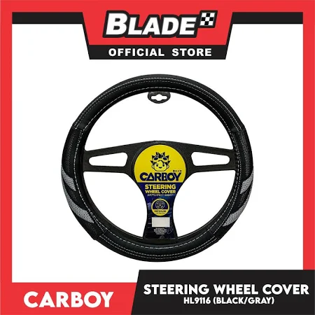 Carboy Steering Wheel Cover HL9116 (Black/Gray)